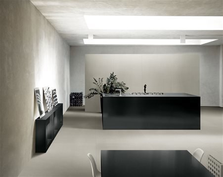 Kitchen island in COLOR BLACK with a modern and minimal style